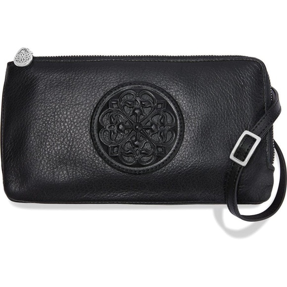 Brighton Black Leather Ferrara Duet Zip Pouch Crossbody Bag NWT Preppy purse - Picture 1 of 14